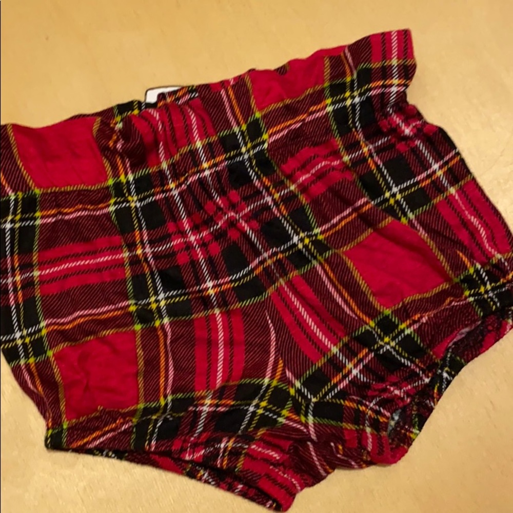 Littles modern red plaid holiday school girl